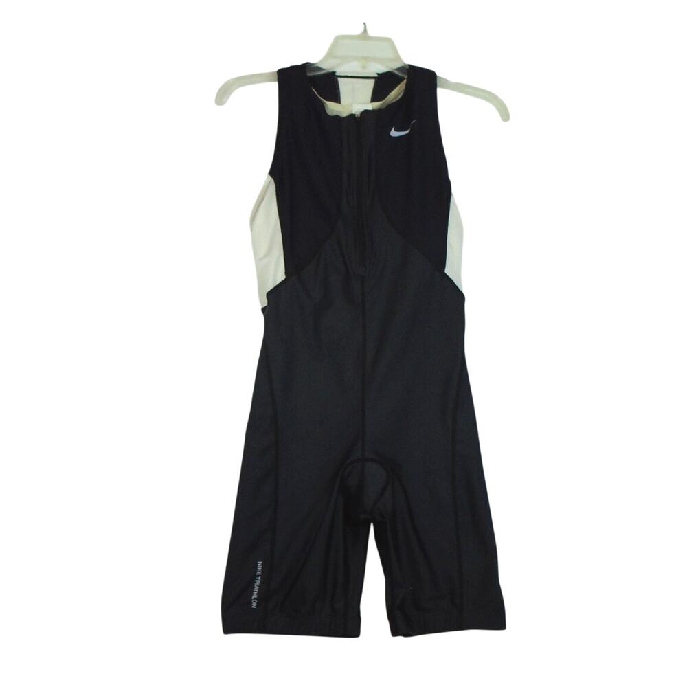 Nike Women One Piece Boyleg Swimsuit Zip Up Racerback Bathing Suits Athletic XL - Picture 1 of 13